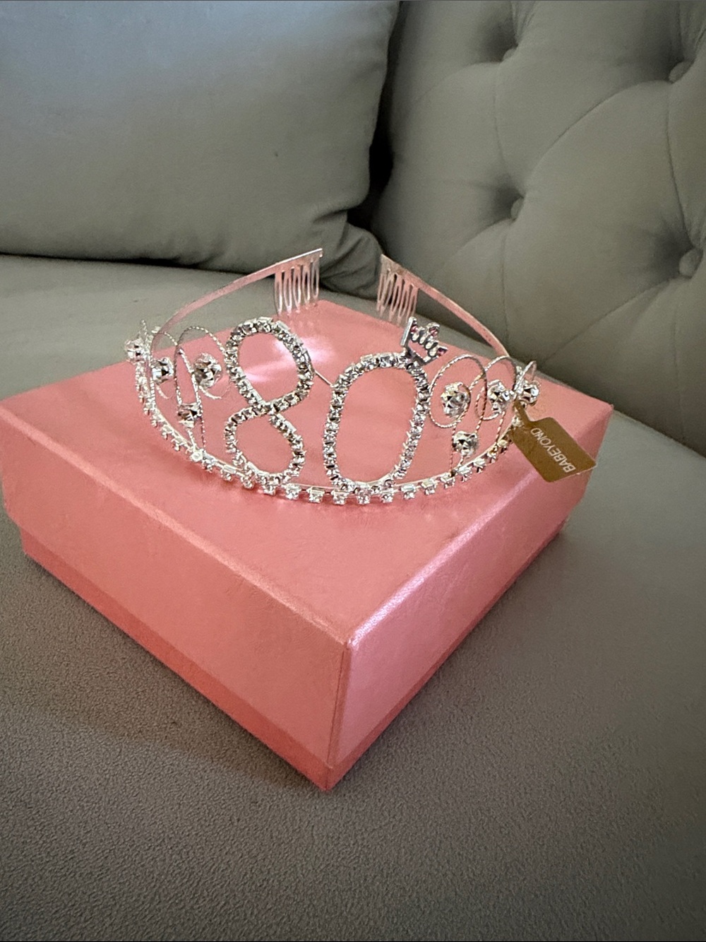 Rhinestone '80' Tiara Headband